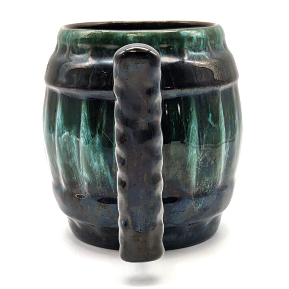 Blue Mountain Pottery Barrel Mug with Handle Drip Glaze Redware Mid Century - Picture 4 of 8